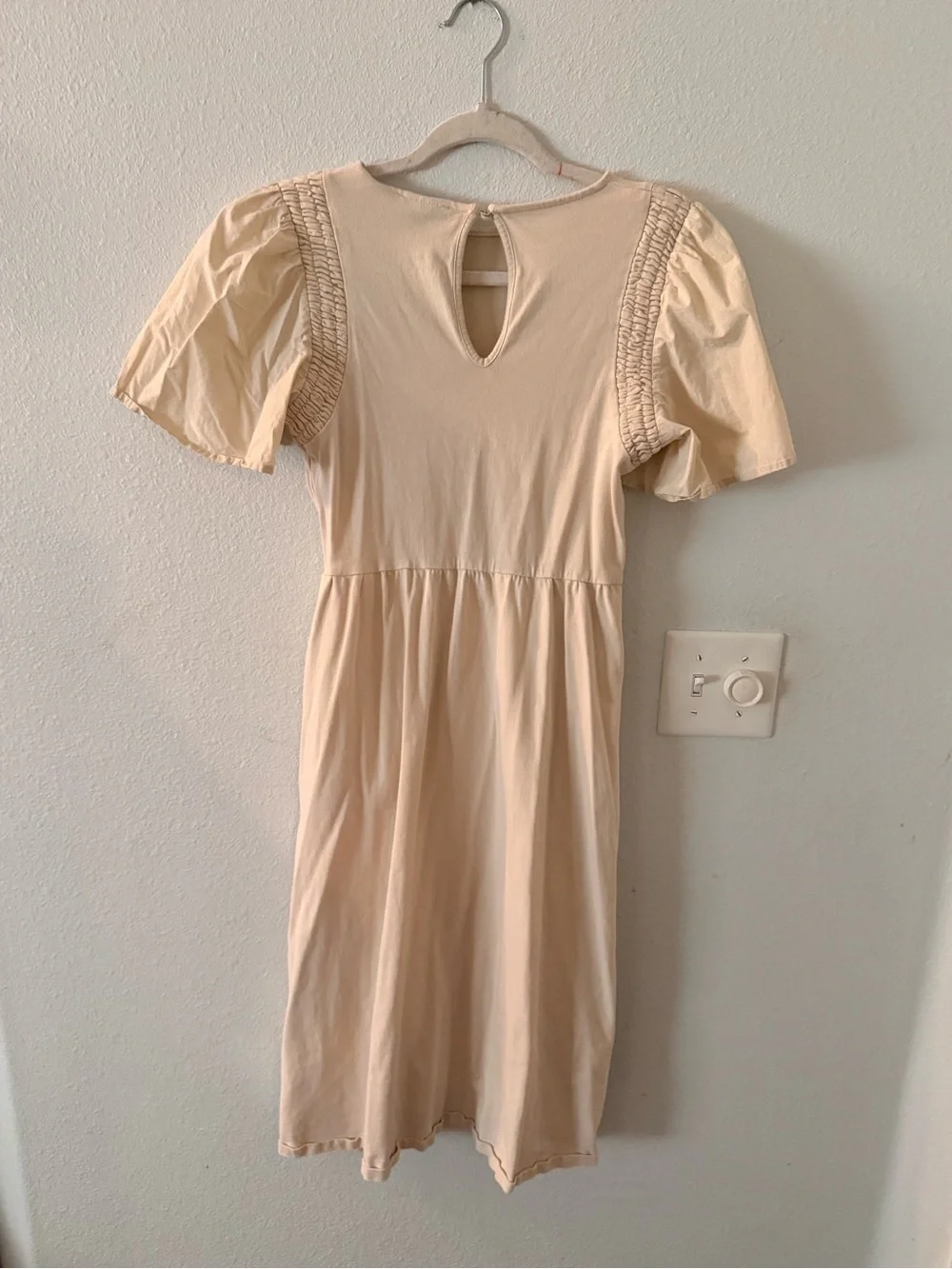 Who What Wear Cream Puff Sleeve Midi Dress - Picture 2 of 3